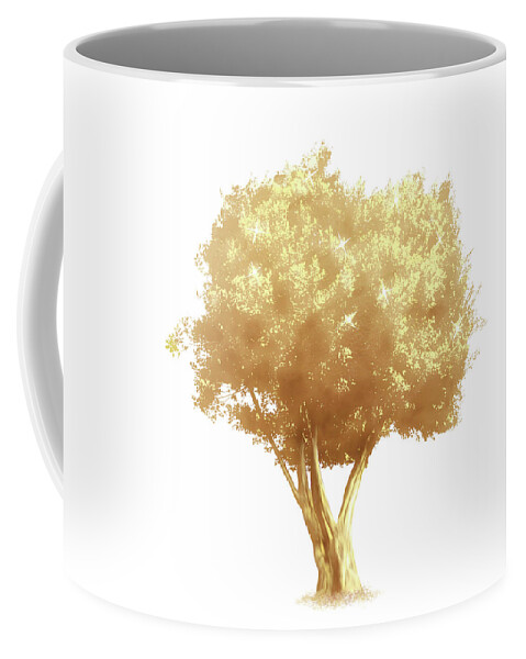 Tree Coffee Mug featuring the digital art Golden Tree Design 175 by Lucie Dumas