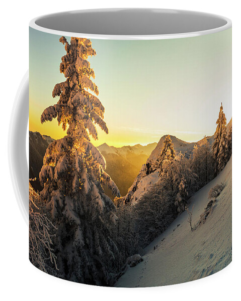 Balkan Mountains Coffee Mug featuring the photograph Golden Winter by Evgeni Dinev