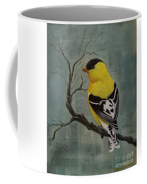 Finches Coffee Mug featuring the painting Goldfinch by Jimmy Chuck Smith