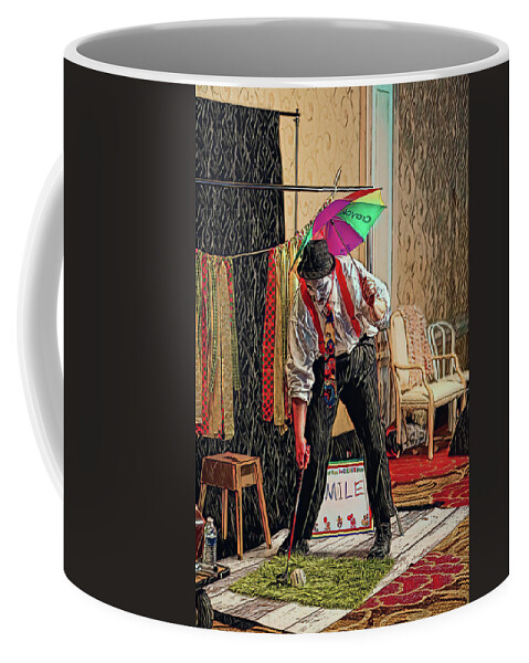 Clown Coffee Mug featuring the photograph Golfing Clown-Digital Art 2 by Steve Templeton