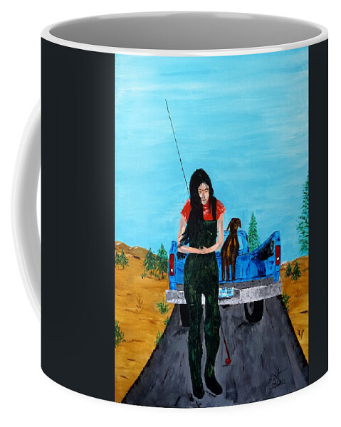 Gone Fishing Coffee Mug featuring the painting Gone Fishing by Brent Knippel