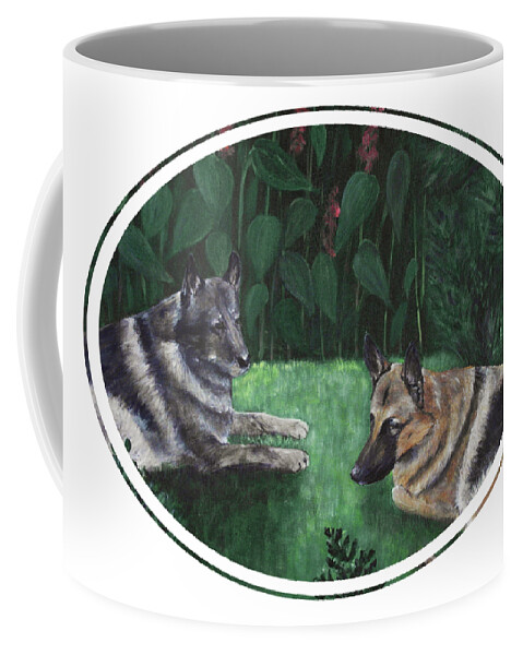 Old Coffee Mug featuring the painting Good Friends by Anastasiya Malakhova