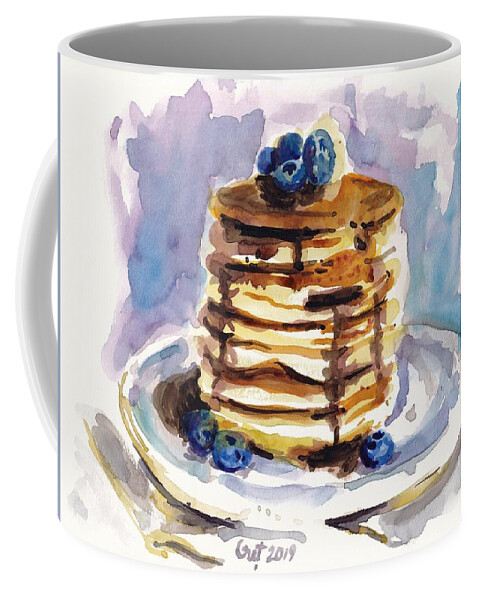 Pancake Coffee Mug featuring the painting Good Morning by George Cret