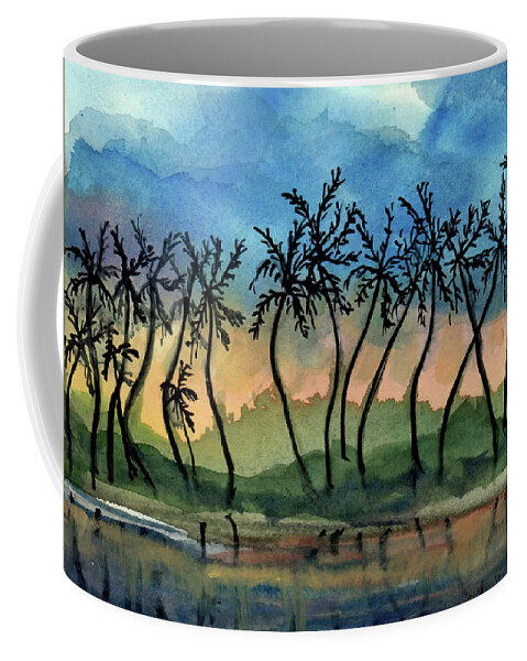 Evening Coffee Mug featuring the painting Good Night Hawaii Two by Randy Sprout