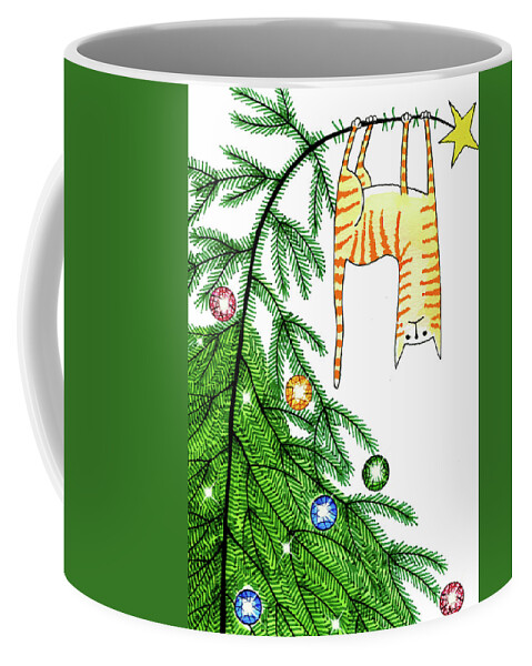 Christmas Coffee Mug featuring the drawing Goodbye, Christmas Tree by Andrew Hitchen