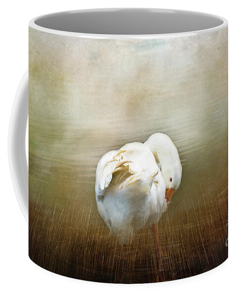 Goose Coffee Mug featuring the photograph Goose with an Itch by Elaine Teague