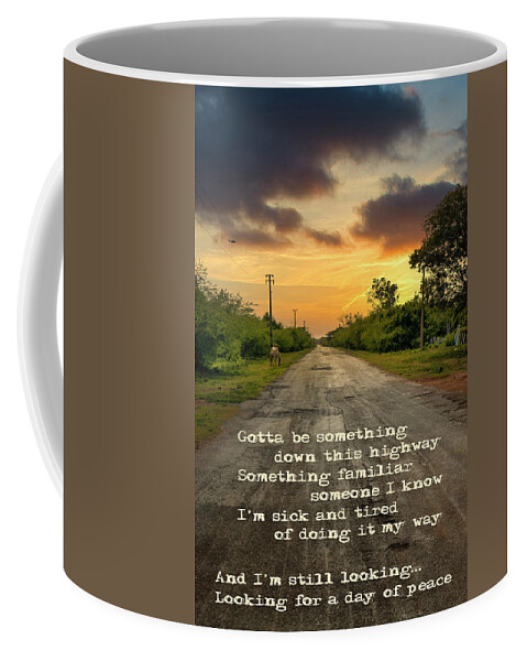 Road Coffee Mug featuring the photograph Gotta be something down this highway by Micah Offman