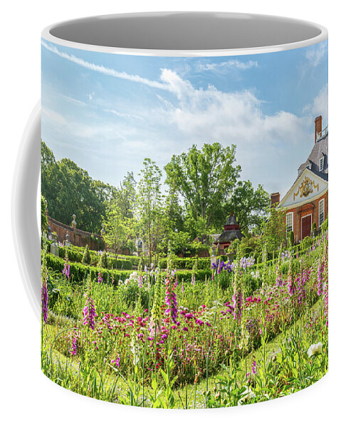 Colonial Williamsburg Coffee Mug featuring the photograph Governor's Ballroom Garden in the Spring by Rachel Morrison