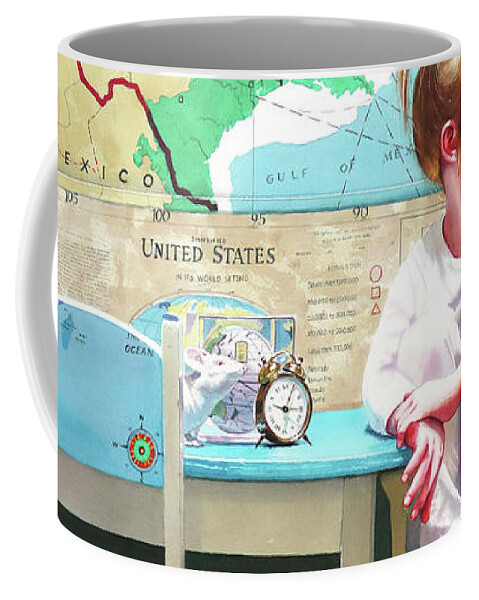 Maps Coffee Mug featuring the painting GPS by Denny Bond