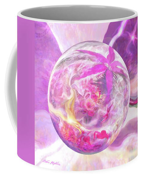 Art Globe Coffee Mug featuring the digital art Grace and Lace by Robin Moline