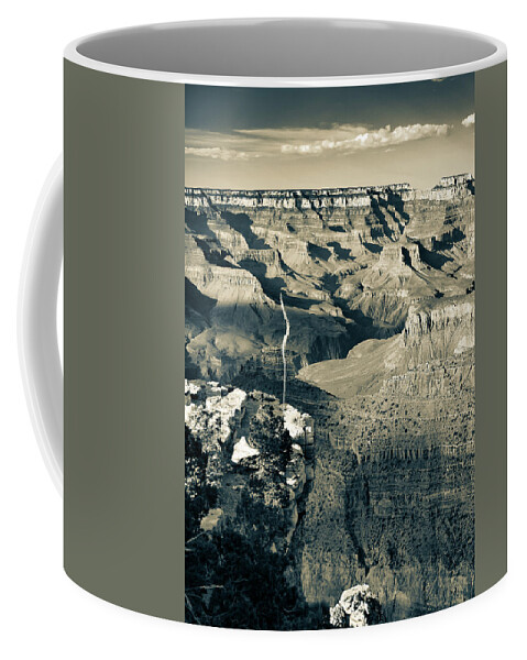 Grand Canyon Coffee Mug featuring the photograph Grand Canyon Sepia Shadows - Arizona by Gregory Ballos