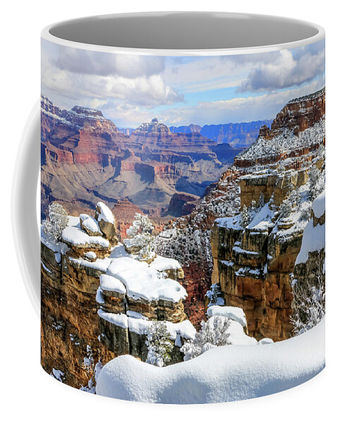 Arizona Coffee Mug featuring the photograph Grand Canyon Snow 1 by Dawn Richards