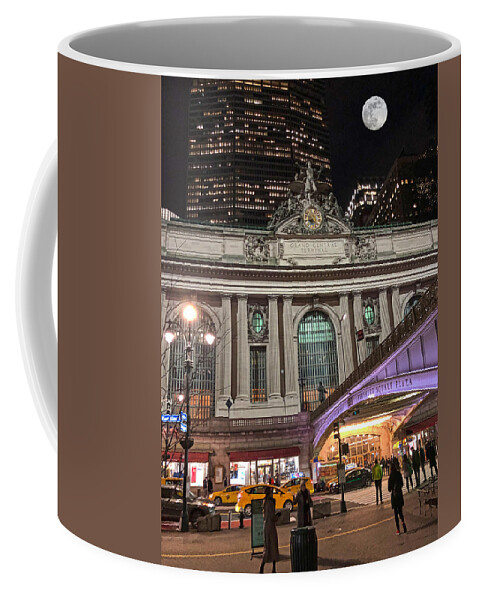 New York Coffee Mug featuring the photograph Grand Central Station New York at Night by Russel Considine