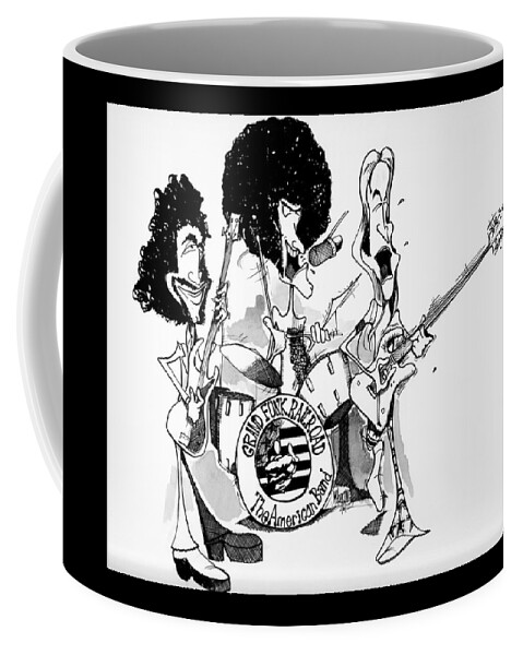 Rockandroll Coffee Mug featuring the drawing Grand Funk Railroad by Michael Hopkins