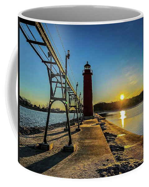 Northernmichigan Coffee Mug featuring the photograph Grand Haven Light House IMG_8945 HRes by Michael Thomas