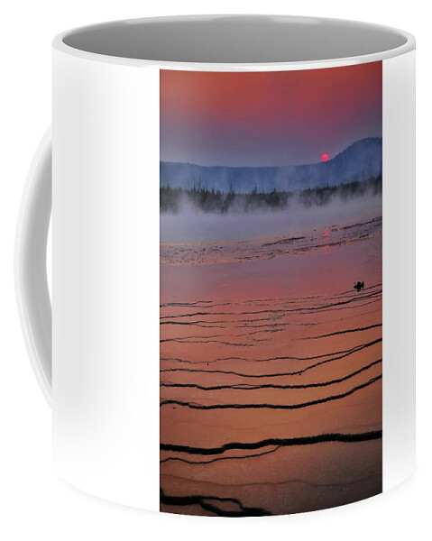 Mountain Coffee Mug featuring the photograph Grand Prismatic Sunset Dream by Go and Flow Photos