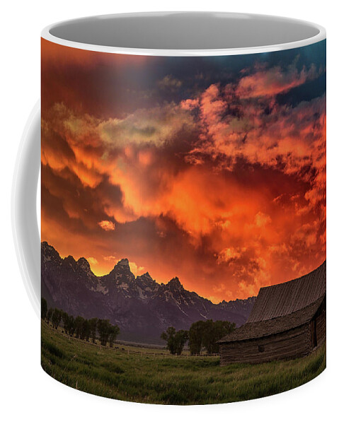 Tetons Coffee Mug featuring the photograph Grand Sunset in the Tetons by Jon Glaser