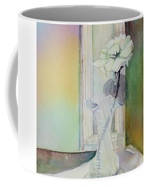 Flower Coffee Mug featuring the painting Grandma's Fenton Vase by Cheryl Prather