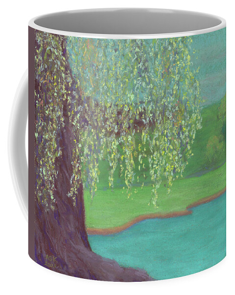 Willow Tree Coffee Mug featuring the pastel Grandmother Willow by Anne Katzeff