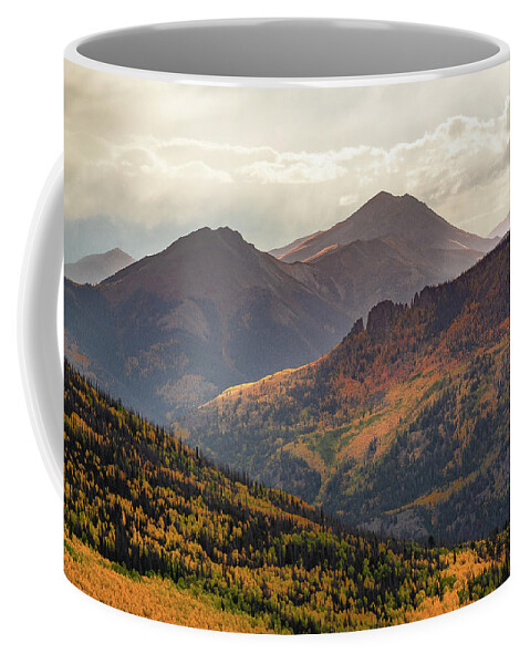 Colorado Coffee Mug featuring the photograph Grassy Mountain and Red - San Juan Mountains by Aaron Spong