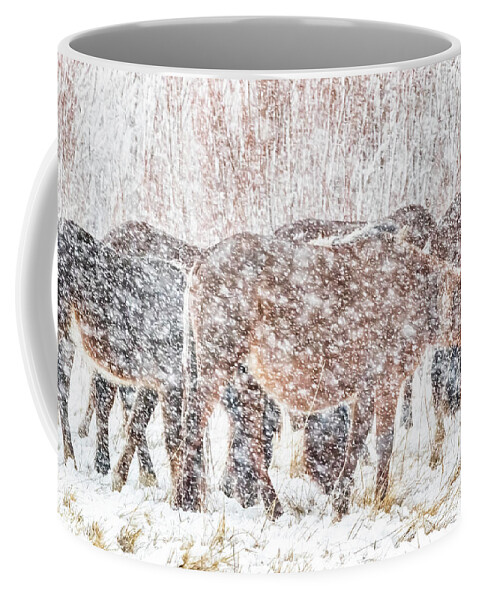 Nevada Coffee Mug featuring the photograph Grazing Through The Snow by Marc Crumpler