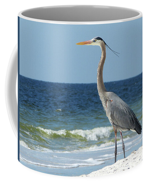  Coffee Mug featuring the photograph Great Blue Heron #1 by Carla Brennan