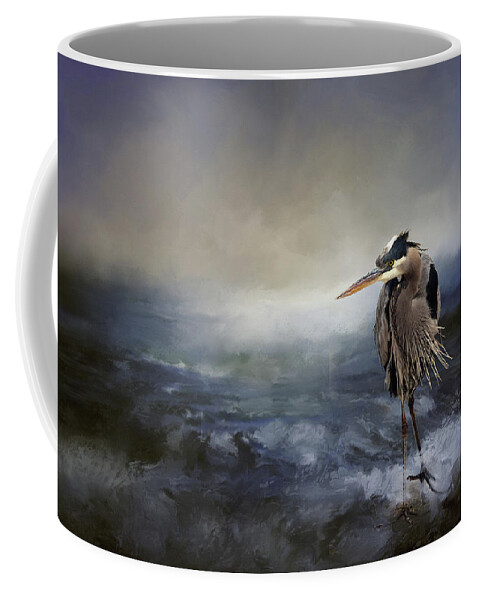 Heron Coffee Mug featuring the photograph Great Blue Heron by Theresa Tahara