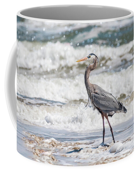 Heron Coffee Mug featuring the photograph Great Blue Heron Wet Look by Patti Deters