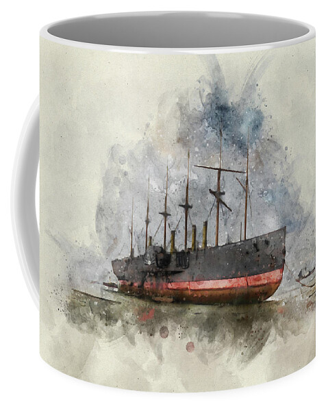 Steamship Coffee Mug featuring the digital art Great Eastern by Geir Rosset