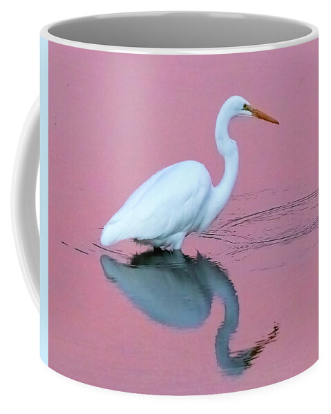  Coffee Mug featuring the photograph Great Egret at Sunset #1 by Carla Brennan