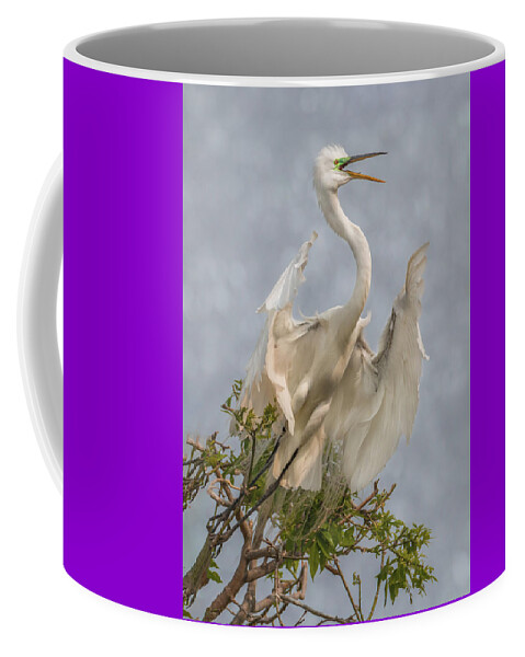 Bird Coffee Mug featuring the photograph Great Egret Take-Off by Patti Deters