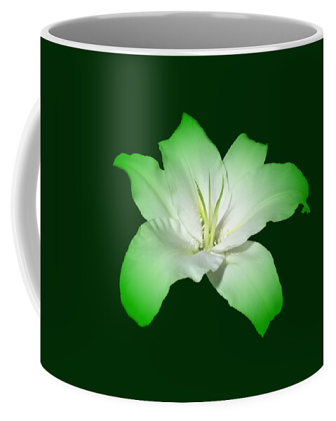 Green Coffee Mug featuring the photograph Green Lily Flower by Delynn Addams