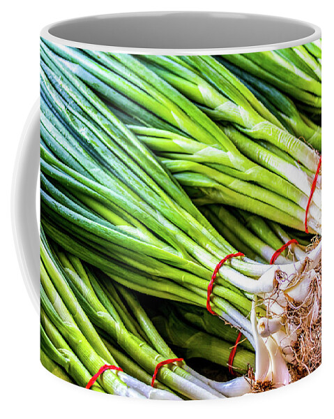 Green Coffee Mug featuring the photograph Green Onions by Coral Stengel