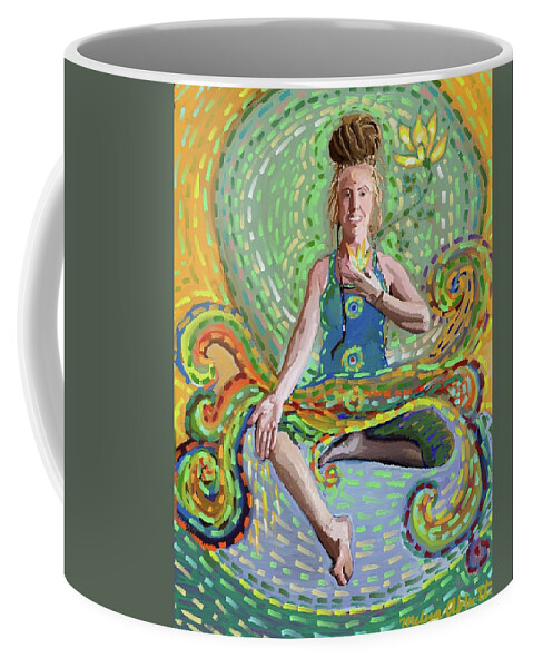 Green Tara Coffee Mug featuring the painting Green Tara by Melissa Abbott