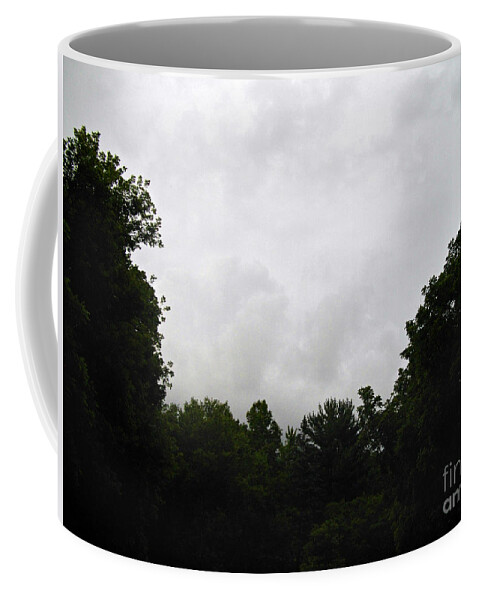 Landscape Coffee Mug featuring the photograph Green Tree Line Under The Stormy Clouds by Frank J Casella