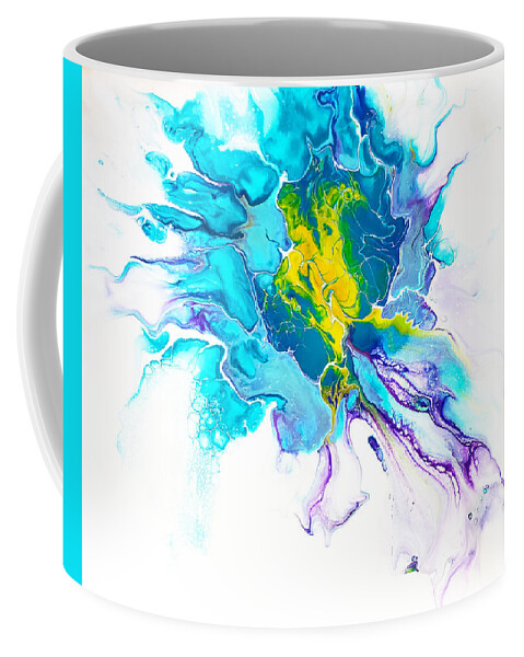 Abstract Coffee Mug featuring the painting Green Turtle by Christine Bolden