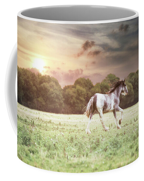 Horse Coffee Mug featuring the photograph Greet the day - Horse Art by Lisa Saint