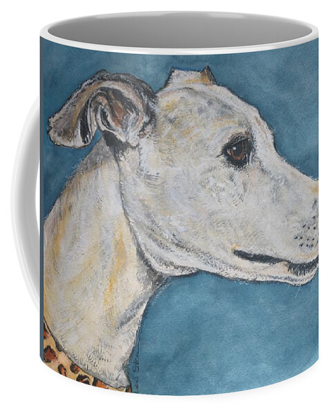 Pet Coffee Mug featuring the painting Greyhound I by Alison Steiner