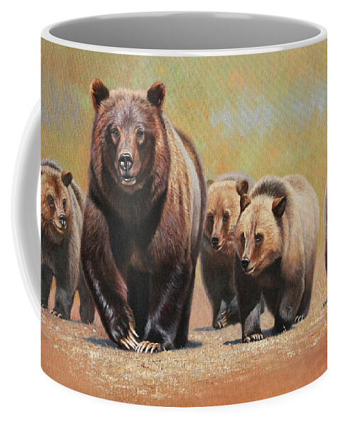 Cynthie Fisher Coffee Mug featuring the painting Grizzly 399 Yellowstone Park by Cynthie Fisher