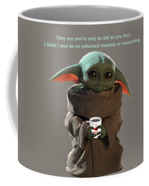 STAR WARS Oversized Grogu Baby Yoda 20 oz Coffee Mug When Your Song Comes  On cup