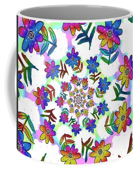  Coffee Mug featuring the digital art Groovy flowers by Eileen Backman