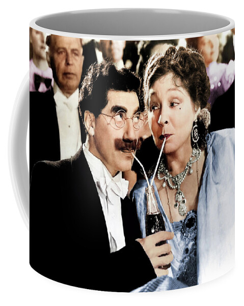 Groucho Coffee Mug featuring the photograph Groucho Marx and Margaret Dumont by Stars on Art