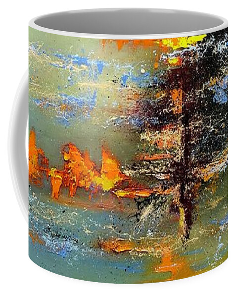 Abstract Coffee Mug featuring the painting Ground Truth by Roger Clarke