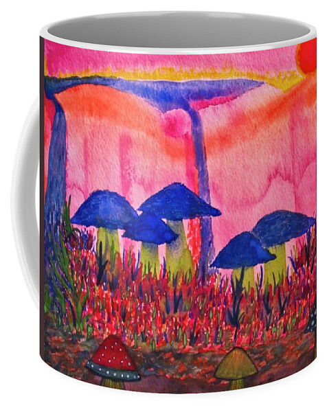 Mushrooms Coffee Mug featuring the painting Growing Dreams by Karen Nice-Webb