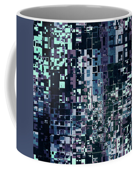 Geometry Coffee Mug featuring the digital art Grunge Geometric Pattern by Phil Perkins