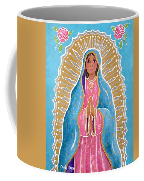 Guadalupe Coffee Mug featuring the painting Guadalupe of the Light by Candy Mayer