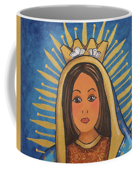 Guadalupe Coffee Mug featuring the painting Guadalupe Portrait by Candy Mayer