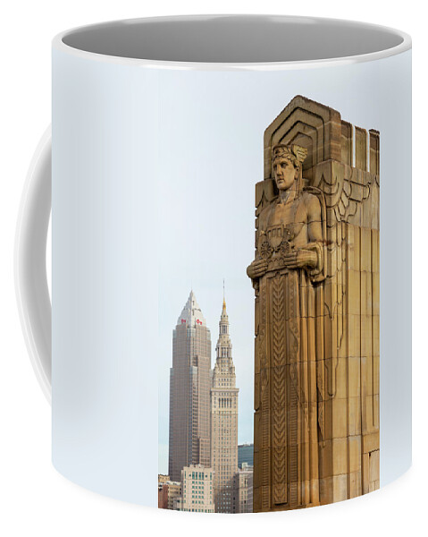 Guardian Of Traffic In Cleveland Coffee Mug featuring the photograph Guardian Of Traffic In Cleveland by Dale Kincaid