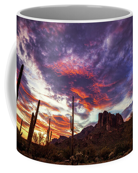 American Southwest Coffee Mug featuring the photograph Guardians of the Mountain by Rick Furmanek