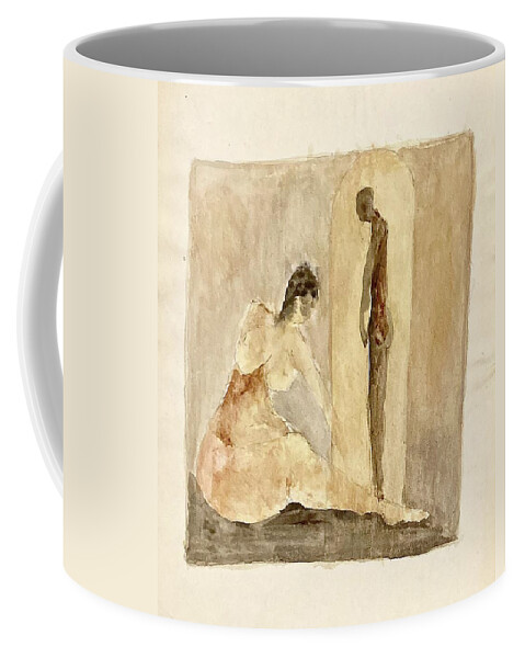Earth Tones Coffee Mug featuring the painting Guilt by David Euler